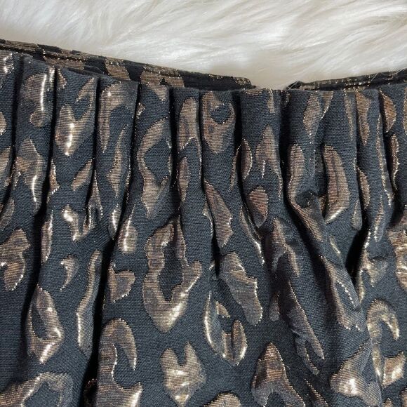 Kenneth Cole Black/Gold Cheetah Mini Skirt Sz 4P - Picture 4 of 8